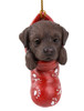Pacific Giftware Chocolate Labrador Puppy Dog Holiday Sock Christmas Ornament