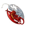 Pacific Giftware Fire and Ice Dragon Red Silver Decorative Hanging Ornament