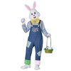 Happy Easter Bunny Rabbit Mascot Overalls Costume White Head Ears  Adult SM-MD