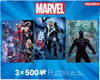 Aquarius Licensed Marvel 500 Piece Jigsaw Puzzles Set Of 3 Puzzles