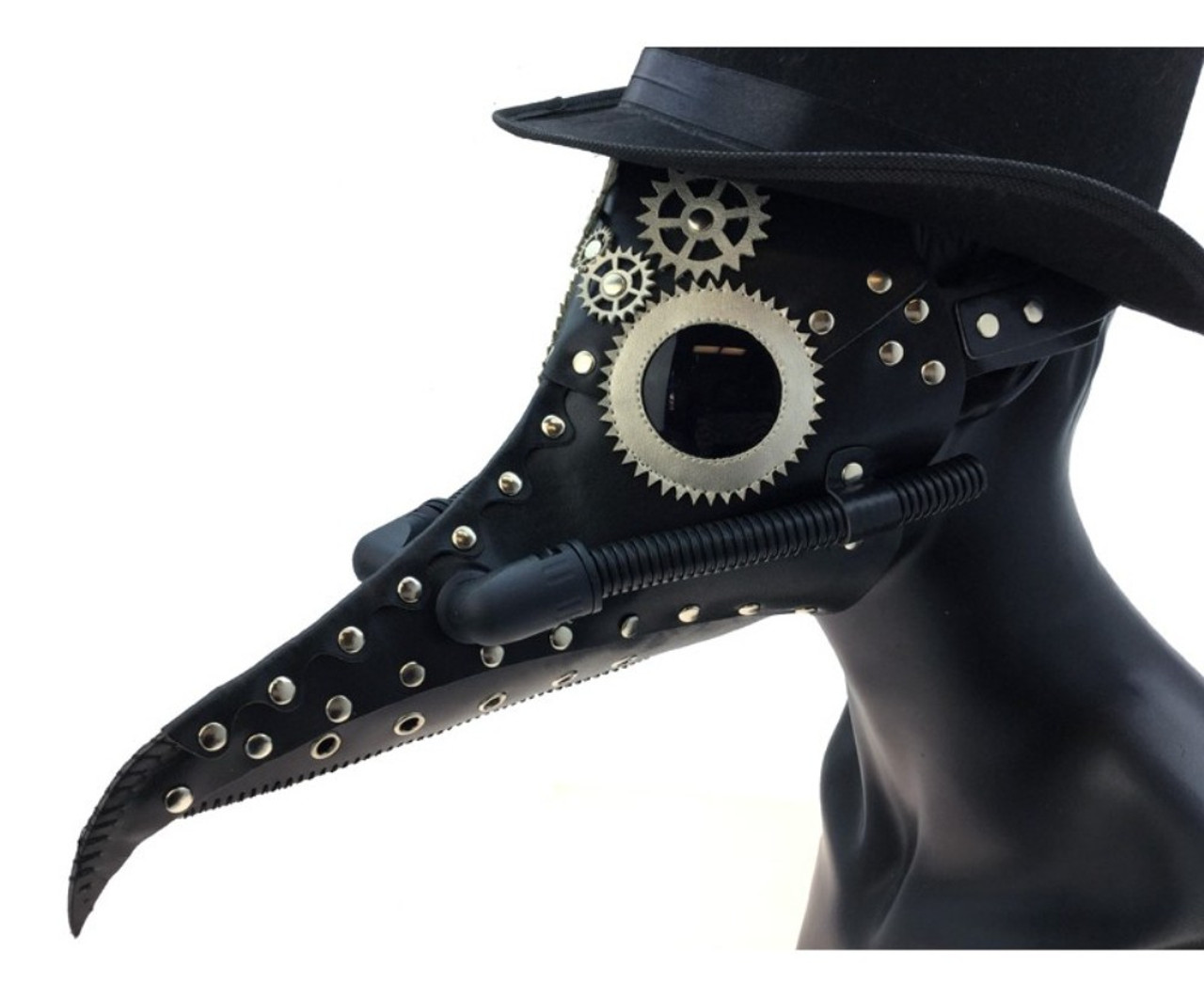 Plague Doctor Halloween Costume Bird Long Nose Beak Steampunk PVC Face Mask