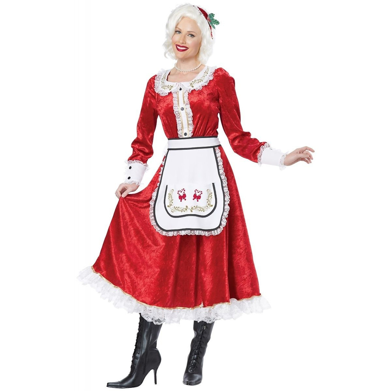 6pcs/set Santa Suit Deluxe Christmas Santa Claus Costume Complete Velvet Adults  Santa Costume Set for Men Women - Walmart.com