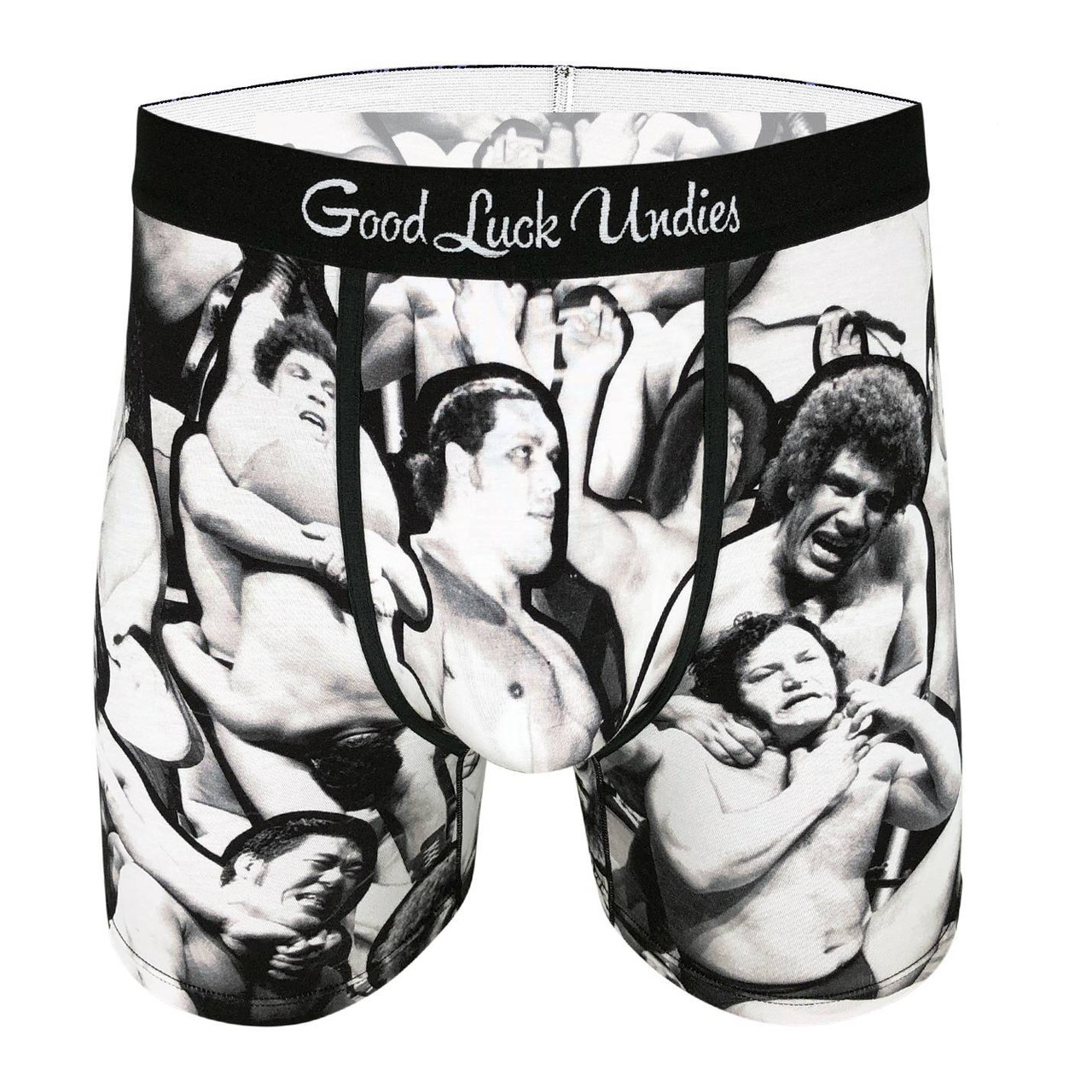 Good Luck Undies Andre The Giant Collage Boxer Briefs No Chafe Anti Roll SM