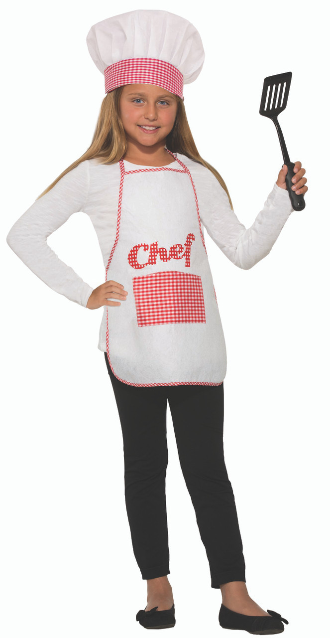 Kids Apron And Chef Hat,Toddler Apron For Girls Pretend Play Kids Cooking  Set Chef Costume For Kids Apron For Girl Christmas Gifts