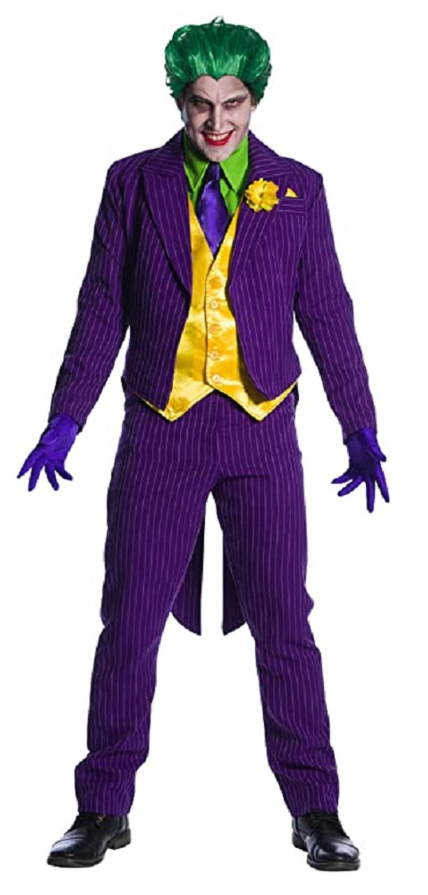 Comics Deluxe The Joker Costume Purple Pinstrip Suit Batman Adult XS-XL -