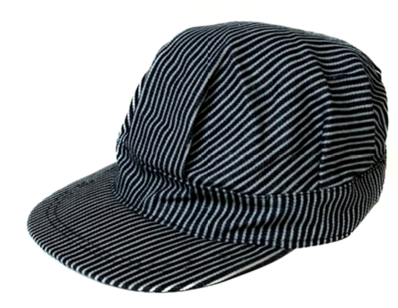 Oversized Men's Classic Denim Stripe Conductor Engineer Cotton Cap - 2XL -  Blue/White : Amazon.sg: Fashion