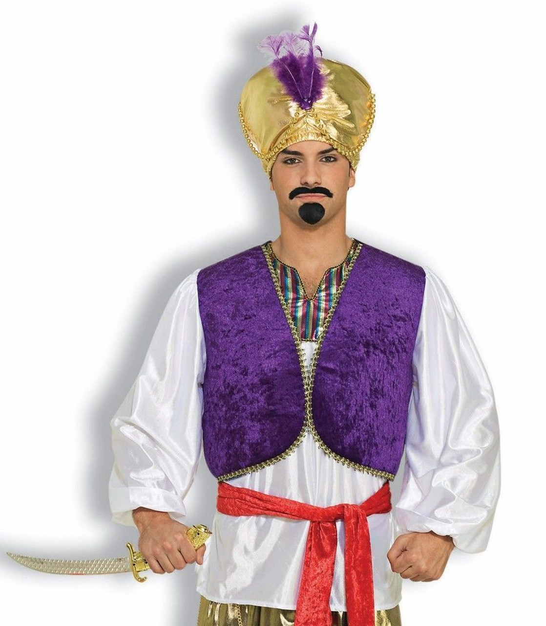 Mens Arabian Prince Costume Novelties Genie Vest Halloween Cosplay