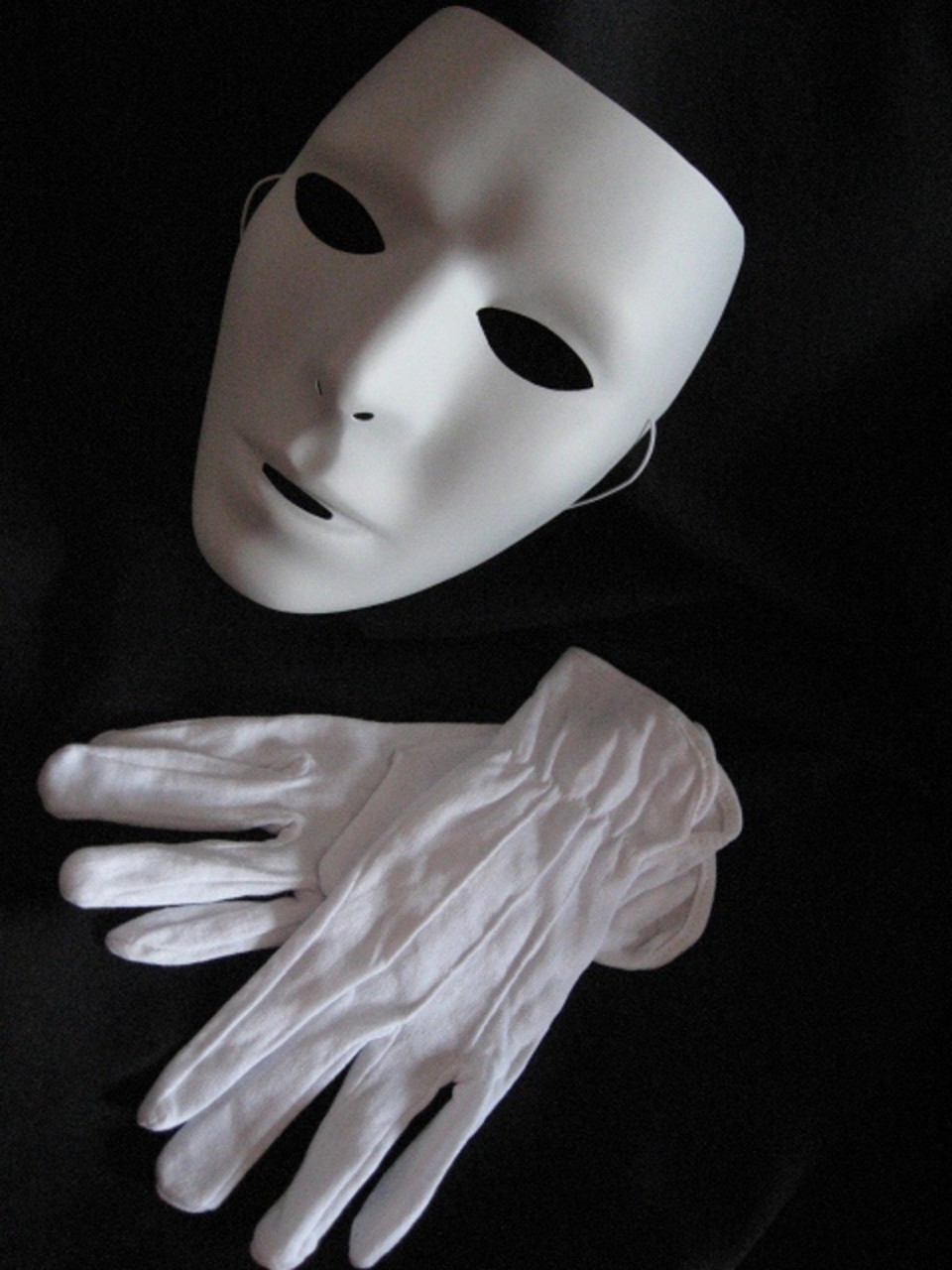Blank Mask & Gloves White Mtvs Dance Crew Mime Artist Male Costume  Accessory New - www.