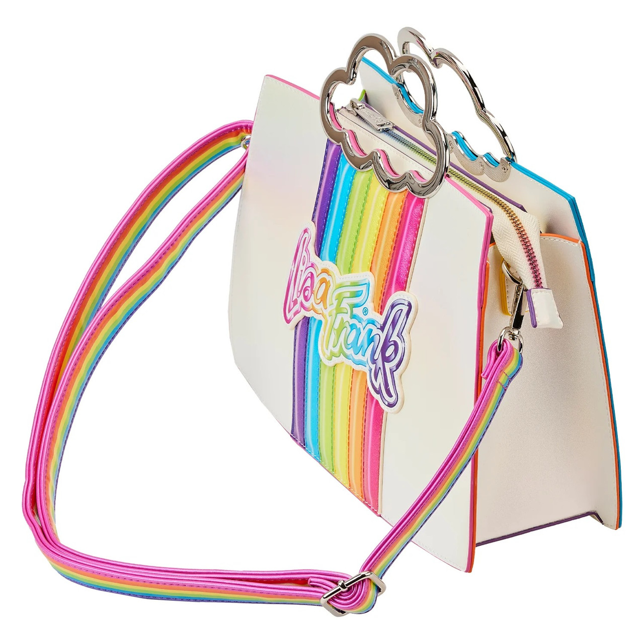  Loungefly Lisa Frank Rainbow Logo Pearlescent Zip