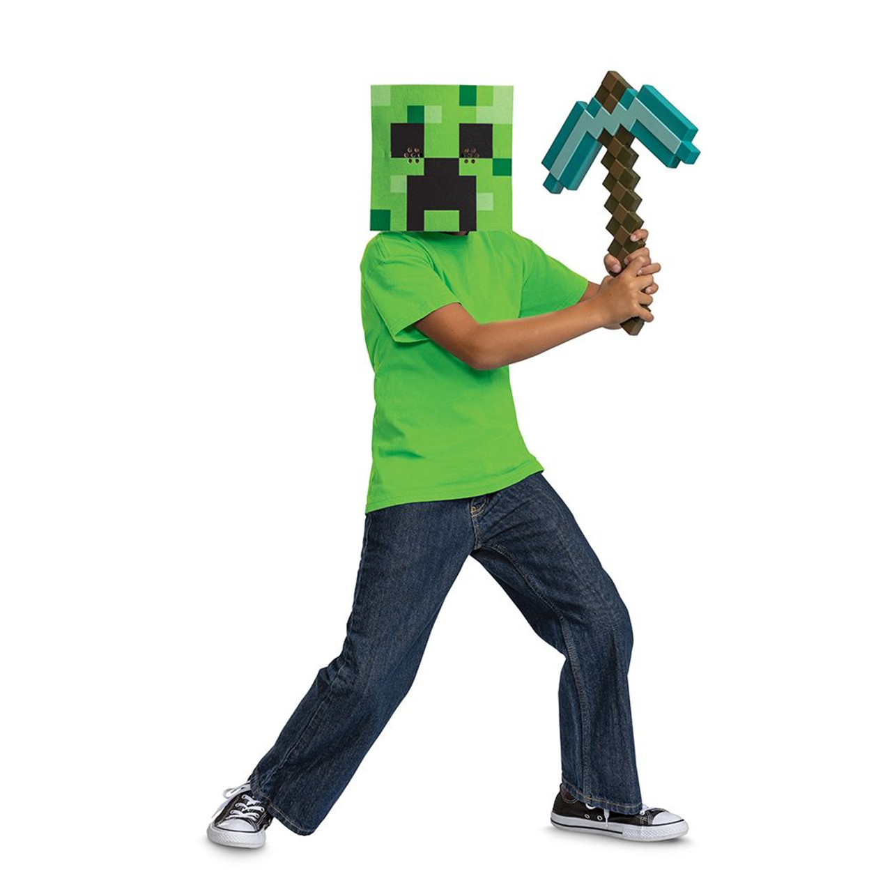 Official Minecraft Pickaxe and Creeper Mask Costume Accessory Set For Kids  - www.