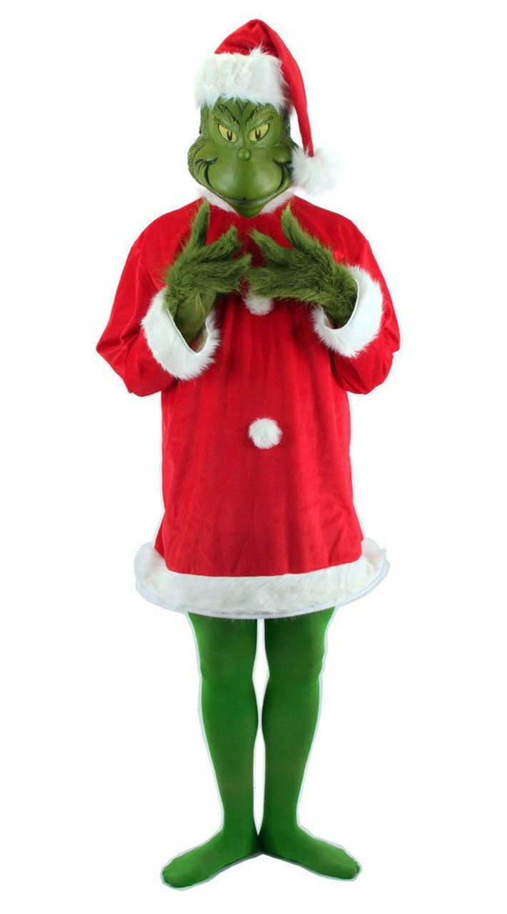 Dr. Seuss The Grinch Santa Costume Deluxe with Mask Adult LARGE/XL -  www.