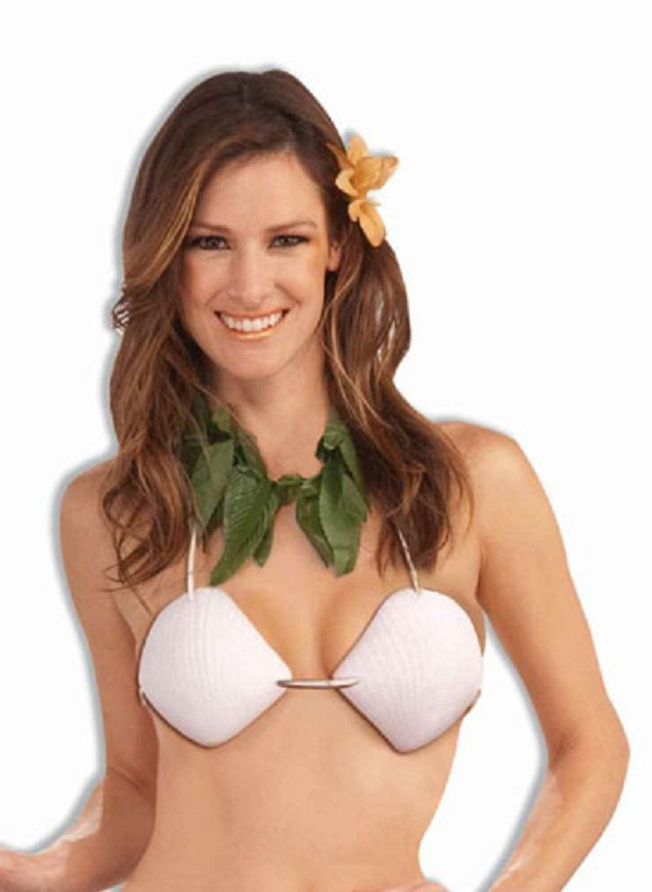 Sexy Sea Shell Hawaii Bikini Bra Top Luau Adult Mermaid Women Costume  Accessory