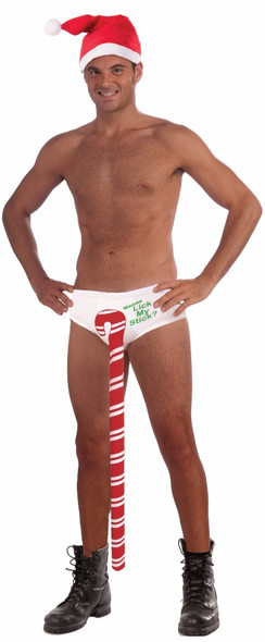 Forum Novelties Mens Novelty Candy Cane Stick Stud Undies One Size Gag