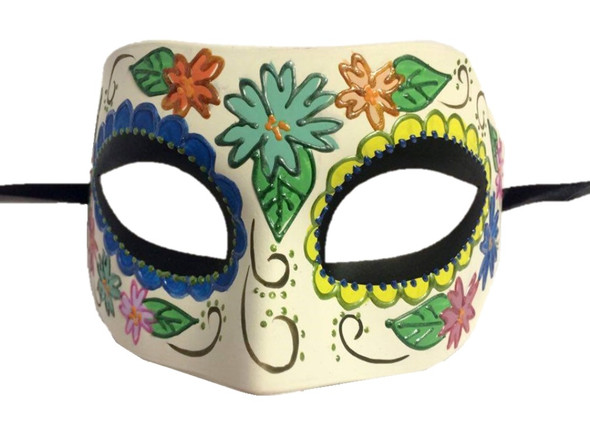 Half Eye Mask Flower Design Mardi Gras Halloween Costume Accessory Adult Women A