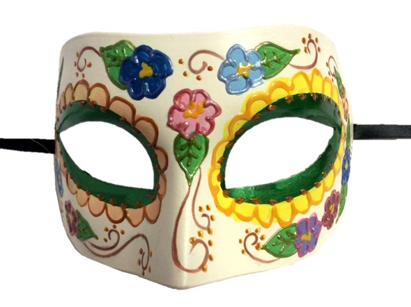 Half Eye Mask Flower Design Mardi Gras Halloween Costume Accessory Adult Women F