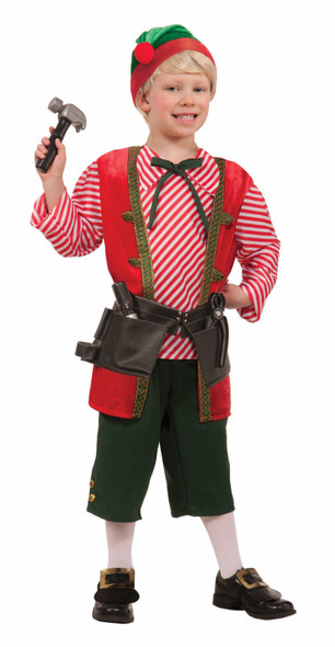 Christmas Toy Maker Elf Costume Santa's Helper Outfit Boys Girls Child Tools