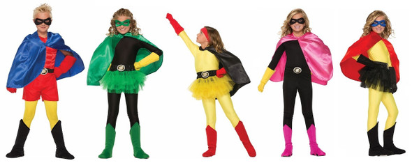 Child Super Hero Costume Cape Boys Girls Halloween Villain Magician Phantom O/S