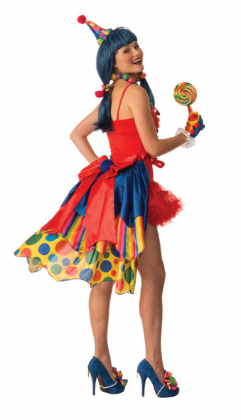 Classic Clown Bustle Circus Multicolor Polka Dots Womens Adult Costume Accessory