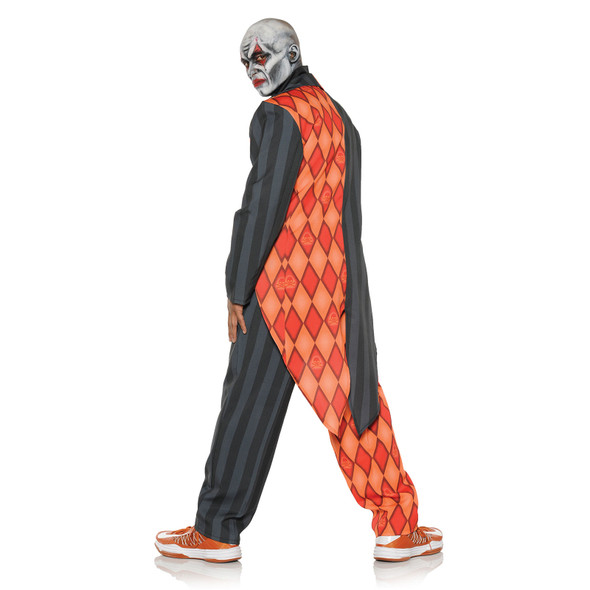 Thriller Evil Killer Clown Argyle Orange Tuxedo Halloween Costume Adult Std-XXL