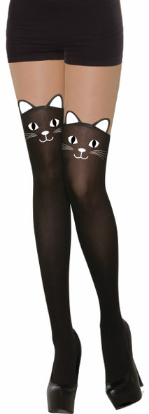 Cute Black Cat Stockings Adult Women Tights Halloween Costume Accessory Pantyhos