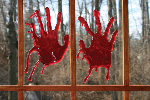 3D Bloody Red Blood Window Decor Halloween Party Decoration Hands Splats Drips