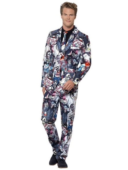 Smiffy's Stand Out Zombie Halloween Suit Adult Mens Jacket Pants Tie MD-XL