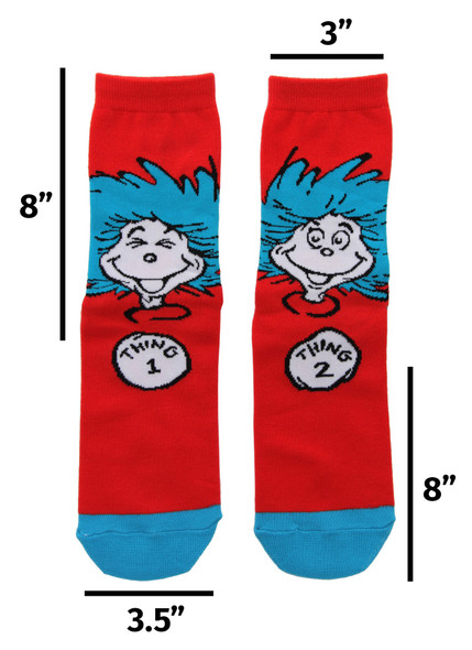 Dr. Seuss Thing 1&2 Costume Crew Socks