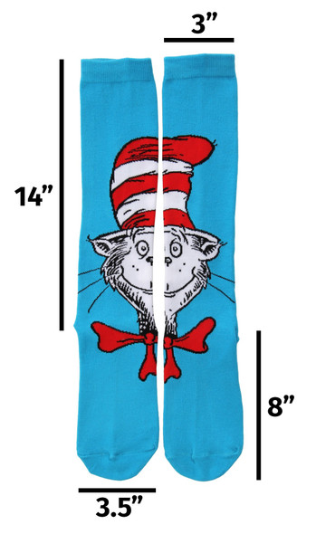 Dr. Seuss Cat in the Hat Knee High Costume Socks