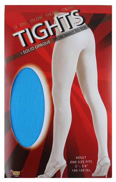 Solid Blue Tights Pantyhose Costume Accessory Women's Hosiery One Size
