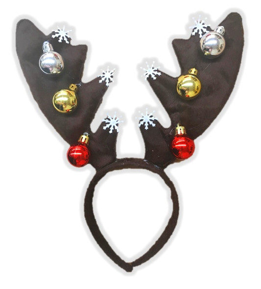 Reindeer Antlers Headband Christmas Snowflakes Rudolph Xmas Costume Accessory