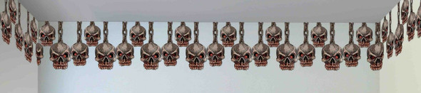 Hanging Skulls Haunted House Decor Wall Border Backdrop Halloween Prop 20 ft.