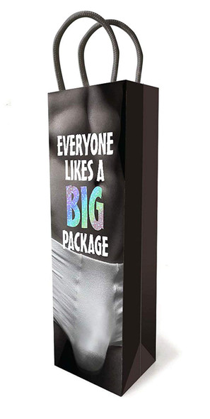 Everyone Likes A BIG Package Gift Bag Wine Bottle Naughty Adult Gift 11.5" Tall