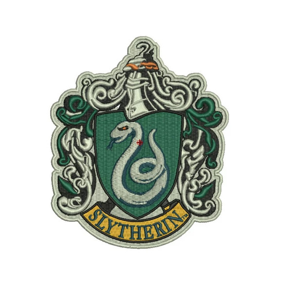 Harry Potter Slytherin House Crest Applique Patch Embroidered Iron-On