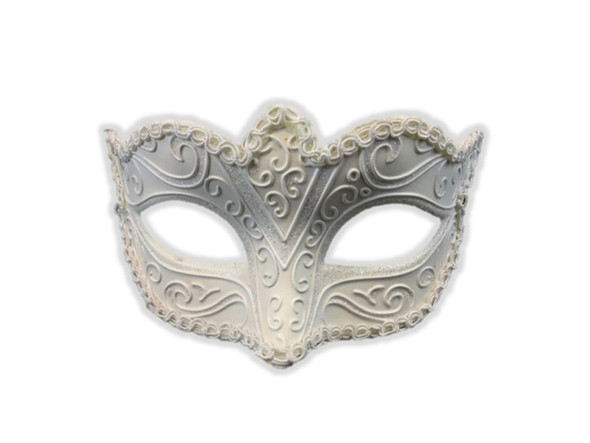 Glittery Snow White Half Eye Mask Masquerade Venetian Costume Accessory