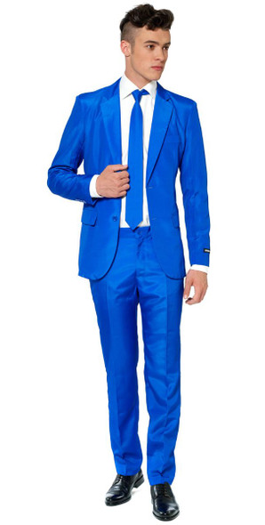 Suitmeister Solid Blue Business Suit & Tie Adult Costume Jacket Pants Prom SM-XL