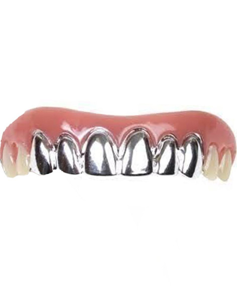 Billy-Bob Silver Platinum Grillz Pimp for Bling Fake Teeth Custom Fit