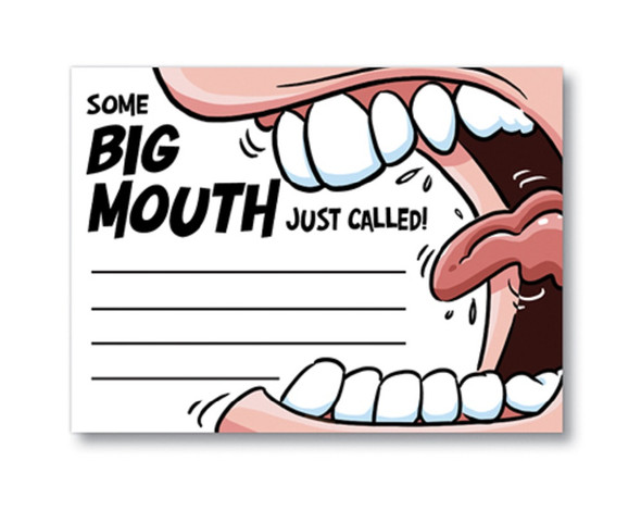 Some Big Mouth Just Called Stationery Self-Stick Removable Notes Novelty Notepad