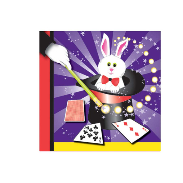 Magic Rabbit Show Magician Lunch Napkins Birthday Party Decor Tableware 16pcs/pk