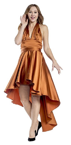 1970's Vintage Style Disco Burnt Orange Costume Fancy Dress Womens XS-XL