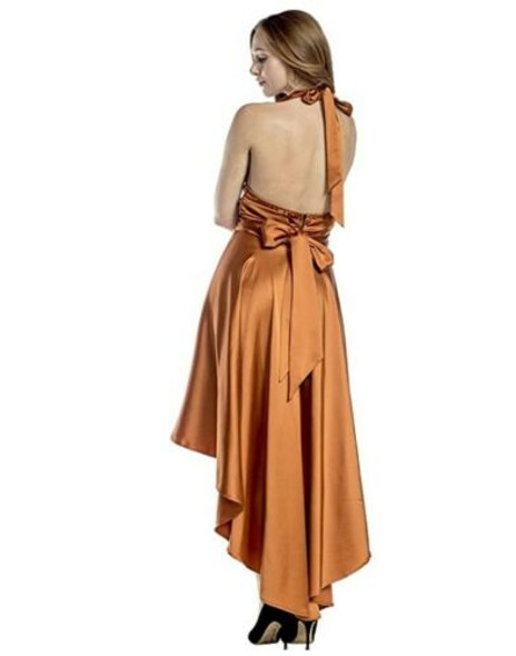 1970's Vintage Style Disco Burnt Orange Costume Fancy Dress Womens XS-XL