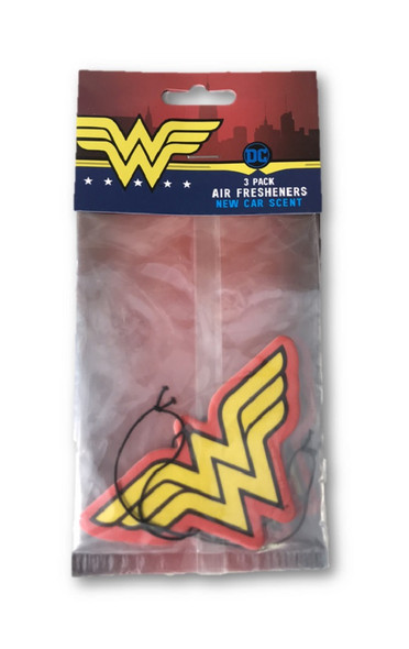 Spoontiques DC Comics Wonder Woman Logo Air Freshener New Car Scent 3 Pack