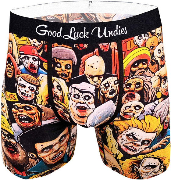 Good Luck Undies Zombies Boxer Brief Underwear No Chafe Anti Roll Waistband SM