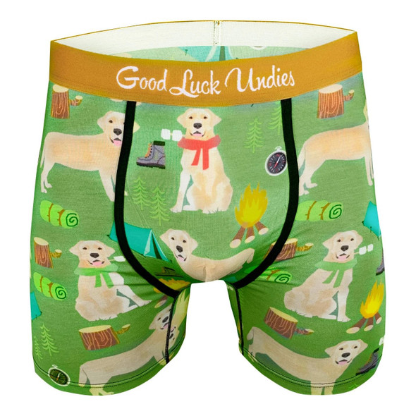 Good Luck Undies Labrador Dog Mens Boxer Brief Underwear No Chafe Anti Roll LG