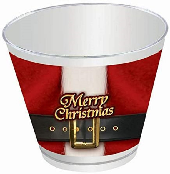 Merry Christmas Santa's Belt 9oz. Paper Cups Holiday Party Tableware 8pc/pk