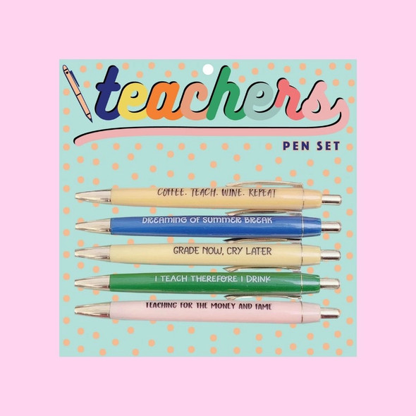 Teachers Quotes Multi Color Decorative Writing Pen Set Fun Club