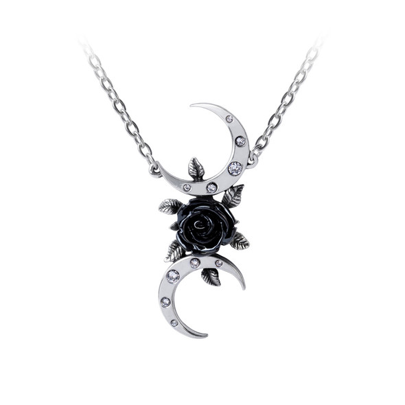 Alchemy of England Black Goddess Rose Pendant Necklace Gothic Jewelry
