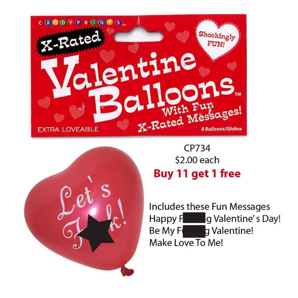 Candyprints X-Rated Red Valentine's Day Balloons Naughty Sayings 8pk
