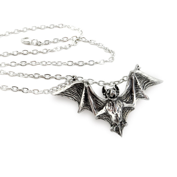 Alchemy of England Om Strygia Vampire Bat Pendant Necklace