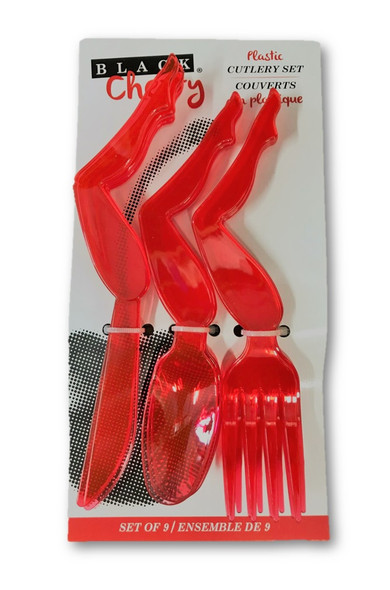 Bachelor Bachelorette Party Red Sexy Legs Plastic Cutlery Fork Knife Spoon 9pc