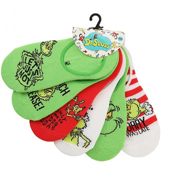 The Grinch No Show Socks 6 Pack